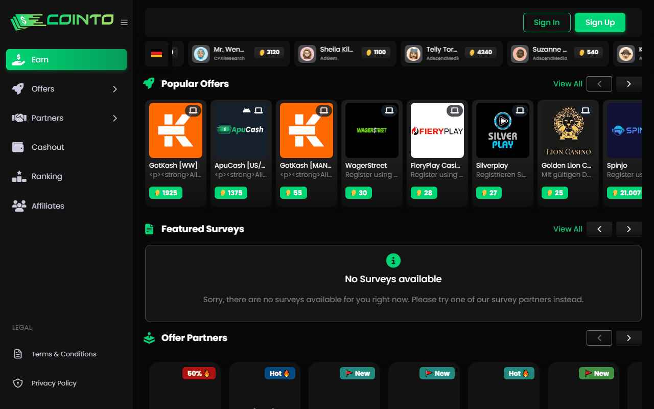 Cointo Lite — Offerwall & Rewards Script