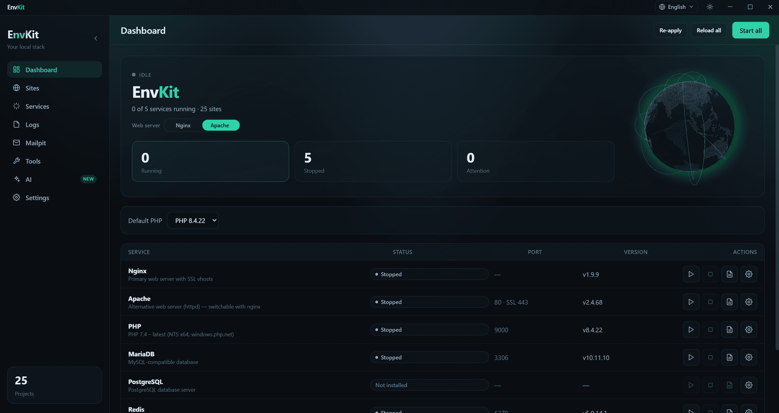 EnvKit — Local Dev Stack Manager