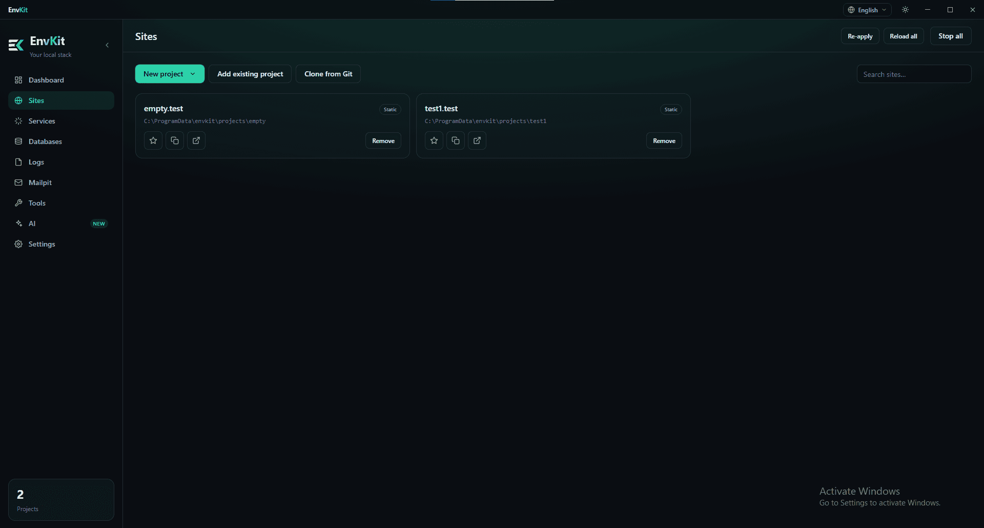 EnvKit — Local Dev Stack Manager