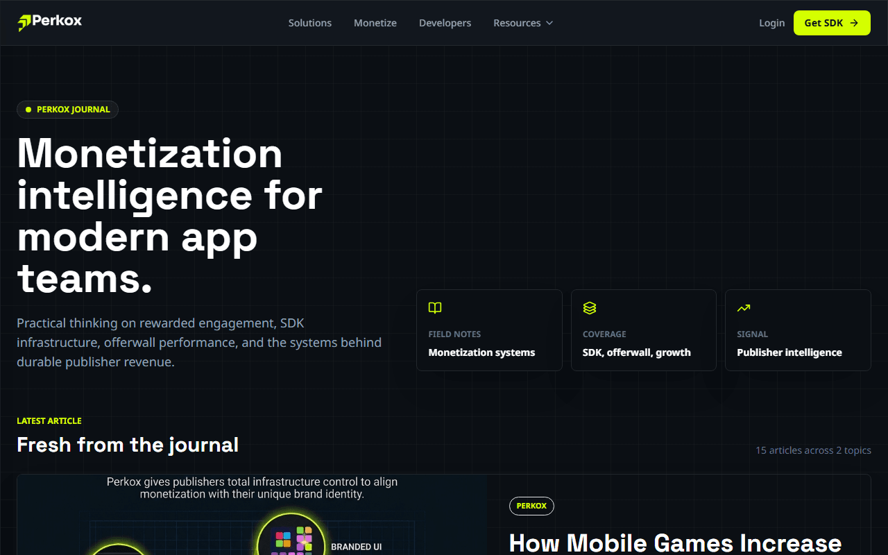 Perkox — Mobile Monetization SDK & Offerwall