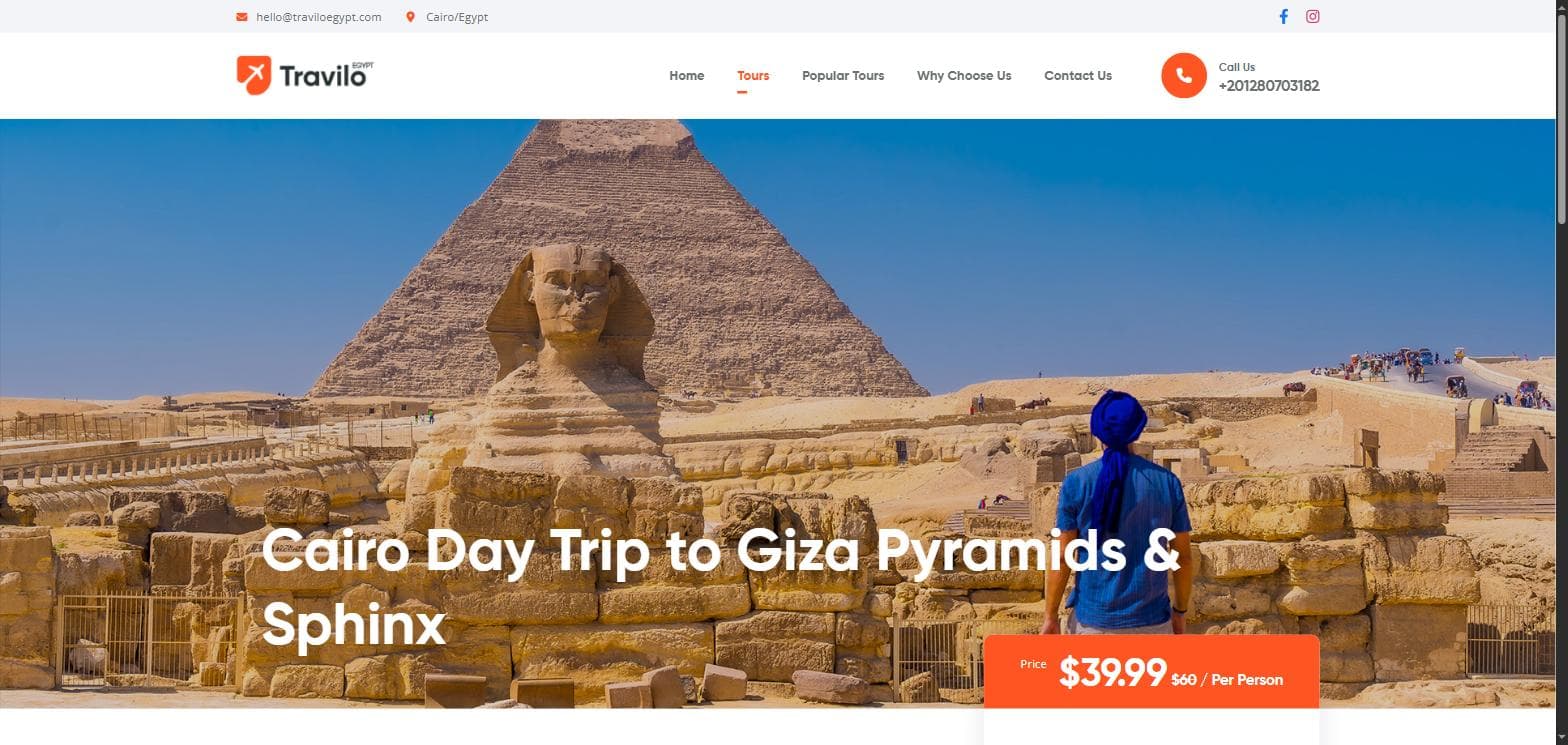 Travilo Egypt — Travel Website