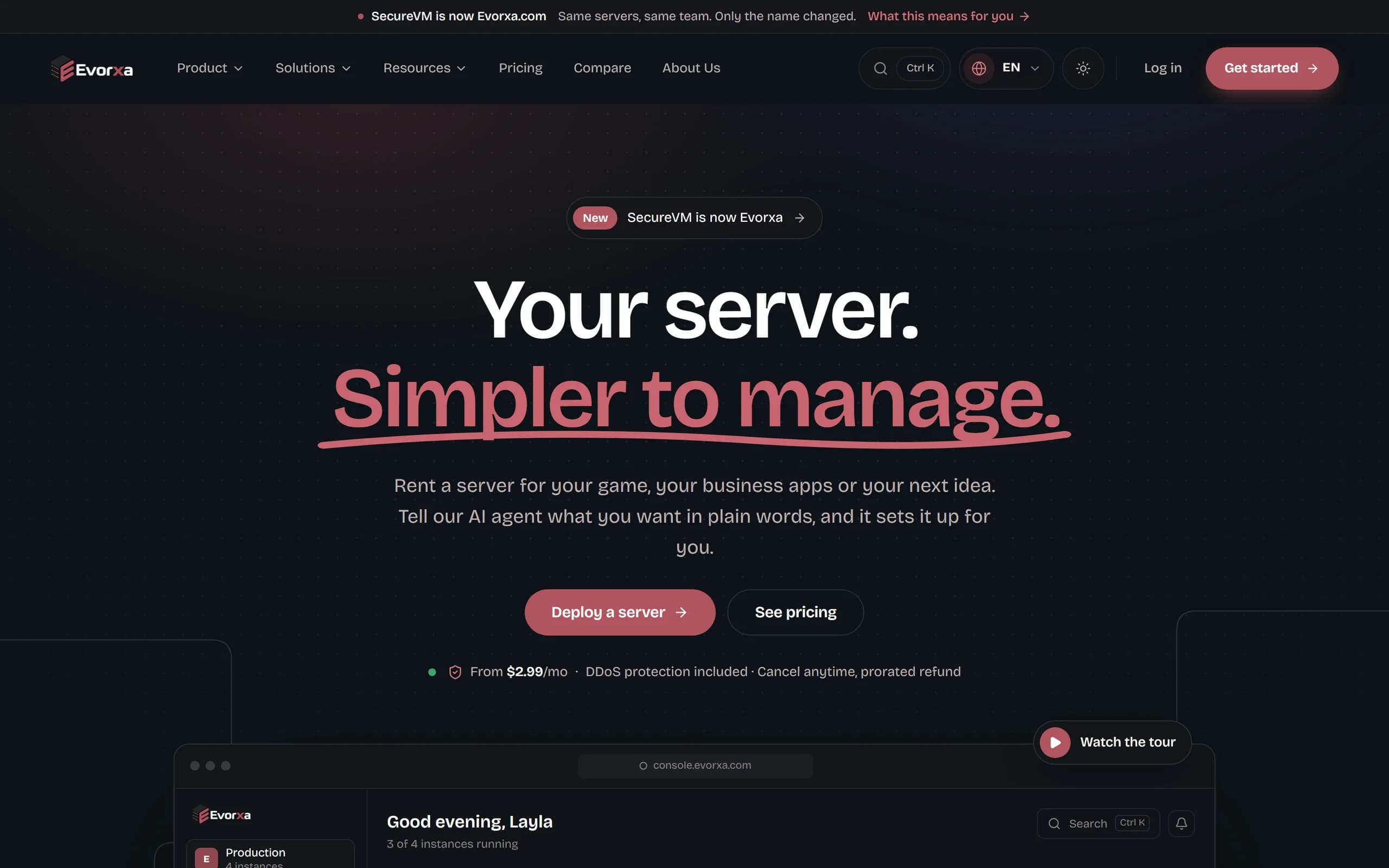 Evorxa — Autonomous VPS Platform & Console