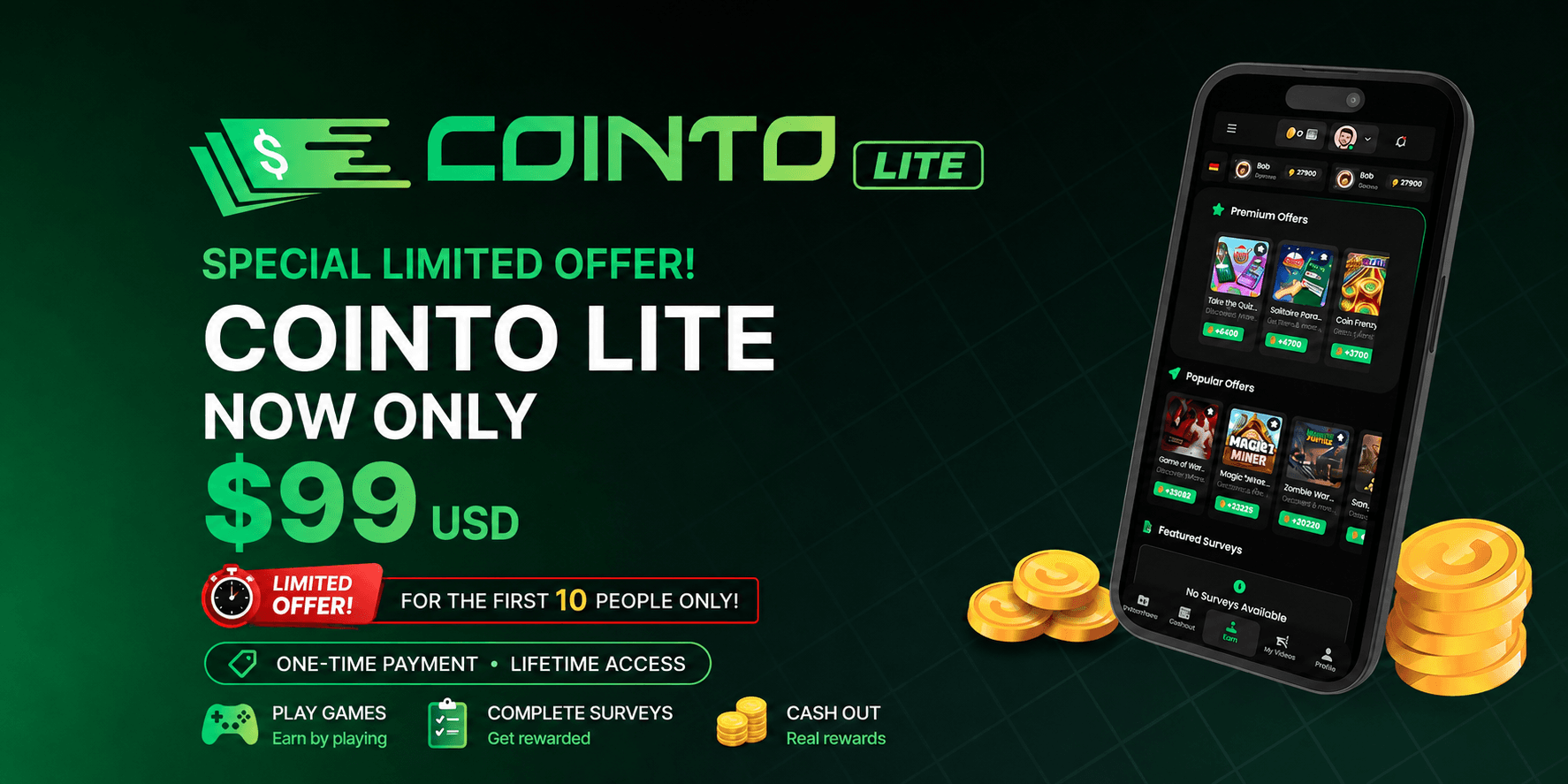 Cointo Lite — Offerwall & Rewards Script